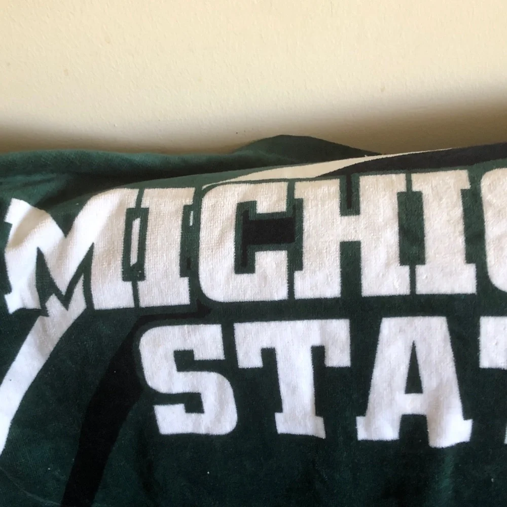 Green Michigan State Graphic Tee - White Lettering beach towels